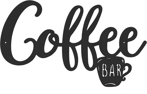 Coffee Bar Wall Sign Metal Han