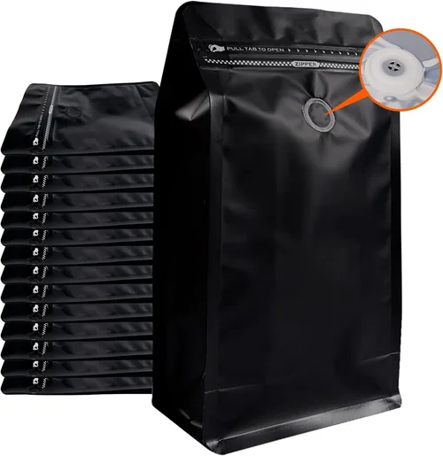 Coffee Bags with Valve Black