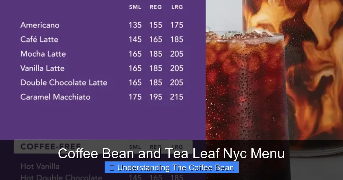 Coffee Bean and Tea Leaf Nyc Menu