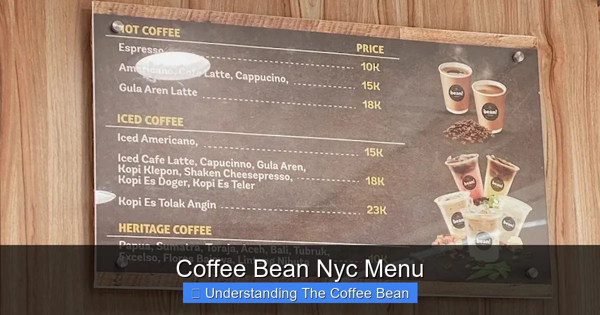 Coffee Bean Nyc Menu