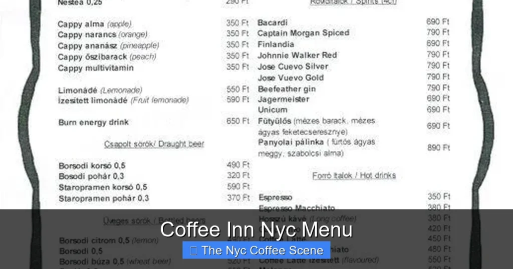 Coffee Inn Nyc Menu