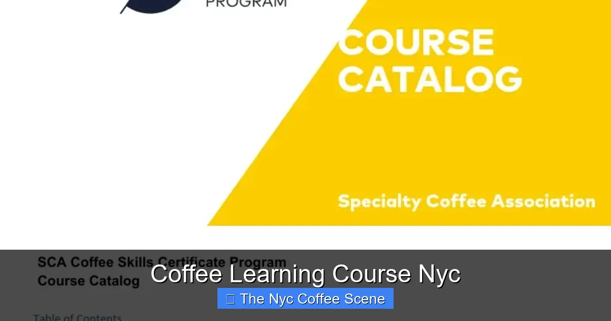 Coffee Learning Course Nyc