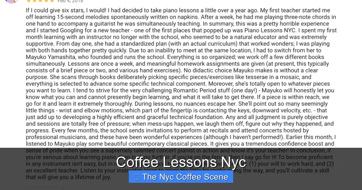 Coffee Lessons Nyc