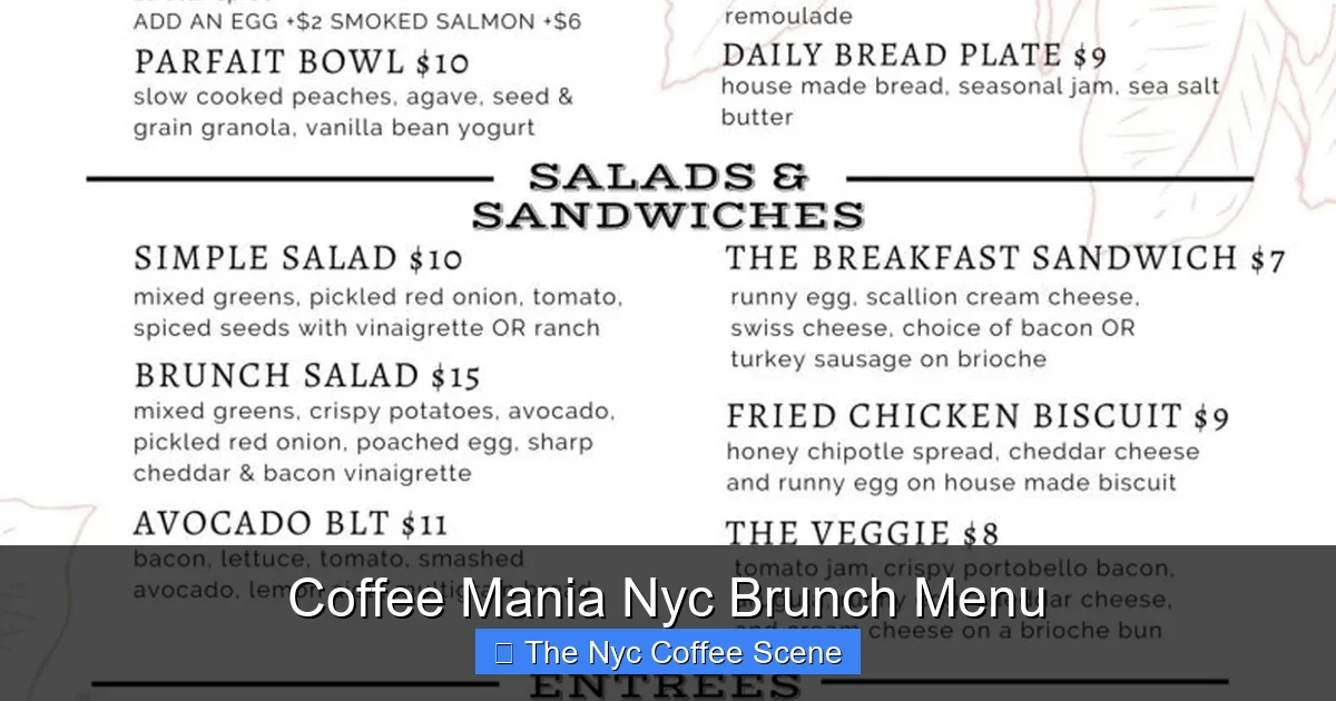 Coffee Mania Nyc Brunch Menu